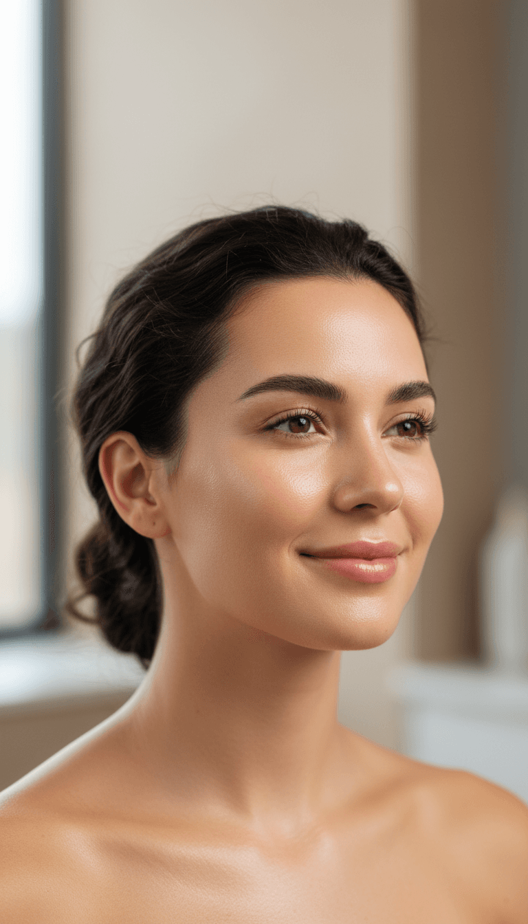 Woman with glowing skin